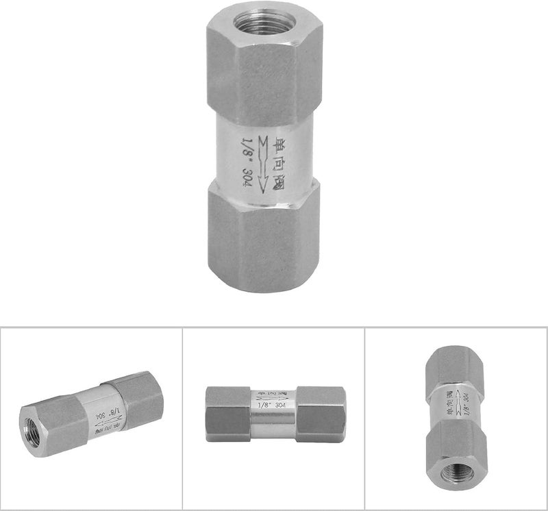 Naroote 304 Stainless Steel Check Valve, One Way Valve, British Thread for 1/8, 1/4, 3/8, /2 Inch BSPP Connection (/") - Image 4