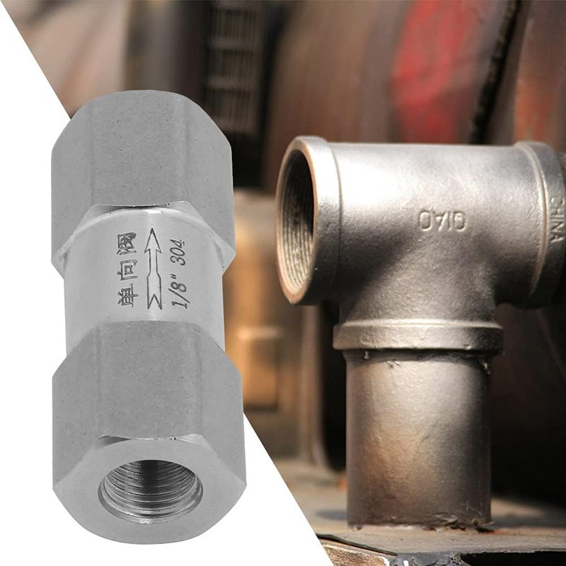 Naroote 304 Stainless Steel Check Valve, One Way Valve, British Thread for 1/8, 1/4, 3/8, /2 Inch BSPP Connection (/") - Image 5