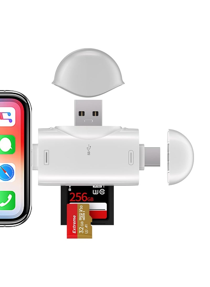 Excefore - 3-in-1 SD Card Reader for iPhone/i Pad Android USB-C Mac PC Camera, High-Speed Portable Micro SD Card Adapte,Computer Memory Card Reader Viewer Compatible for TF and SD Card - Image 1