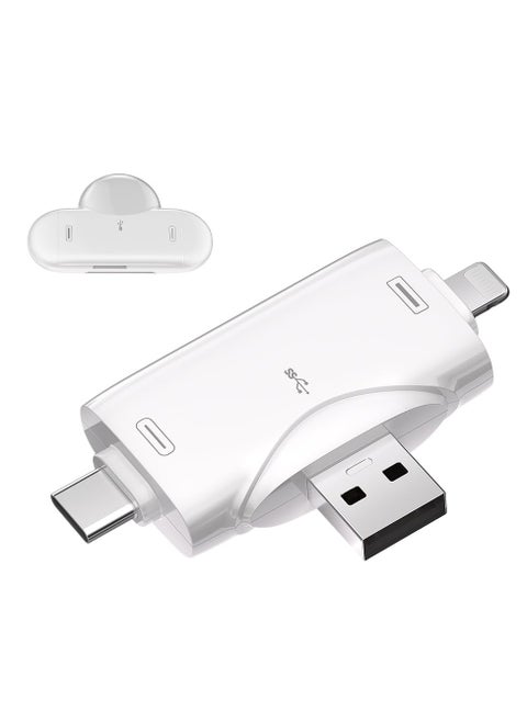 3-in-1 SD Card Reader for iPhone/i Pad Android USB-C Mac PC Camera, High-Speed Portable Micro SD Card Adapte,Computer Memory Card Reader Viewer Compatible for TF and SD Card