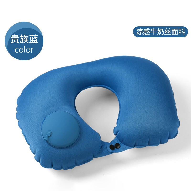 Inflatable U-Shaped Pillow Press Inflatable Neck Pillow Travel Essential Portable Neck Pillow Tpu Set Inflatable U-Shaped Pillow Travel Three Treasures - Image 1