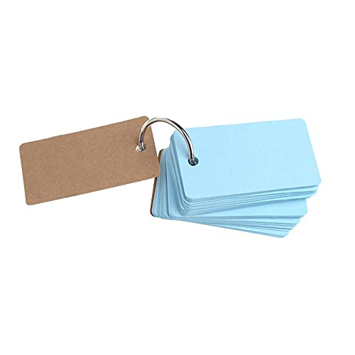 SEIWEI Revision Study Cards, Mini Index Cards, Blank Flash Cards with Binder Ring, Memo Scratch Pads Bookmark DIY Greeting Card, 9cm x 5.5cm, 50 Sheets/Pack - White - Image 5