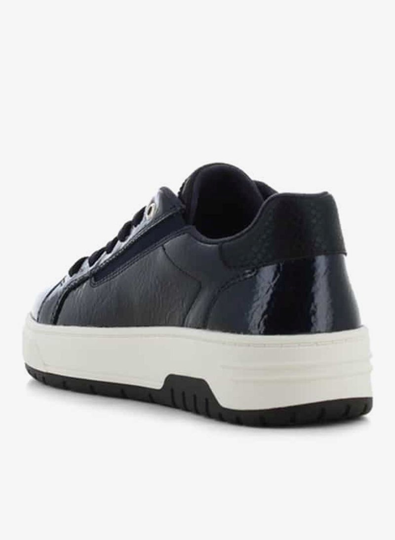 SJ Women's Solid Shoes with Lace-Up Closure and Zip Detail - Image 4