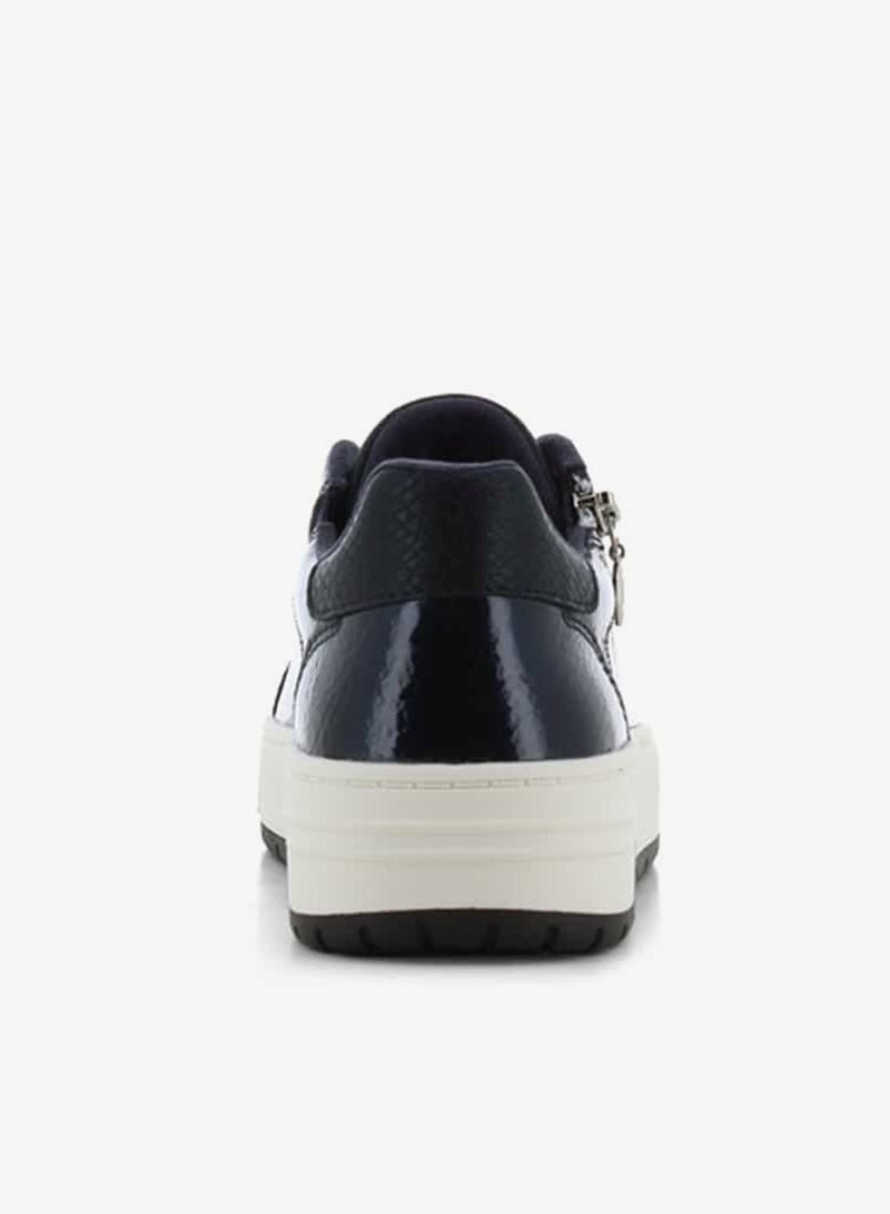 SJ Women's Solid Shoes with Lace-Up Closure and Zip Detail - Image 3