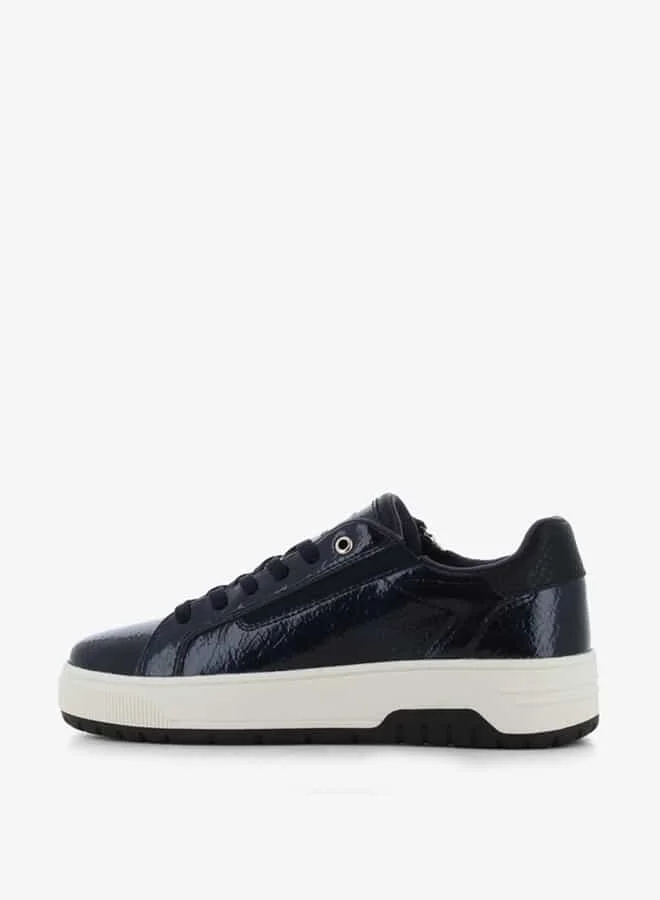 SJ Women's Solid Shoes with Lace-Up Closure and Zip Detail