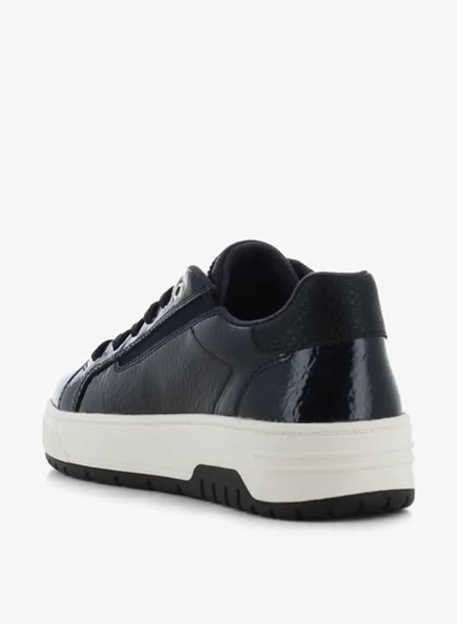 SJ Women's Solid Shoes with Lace-Up Closure and Zip Detail