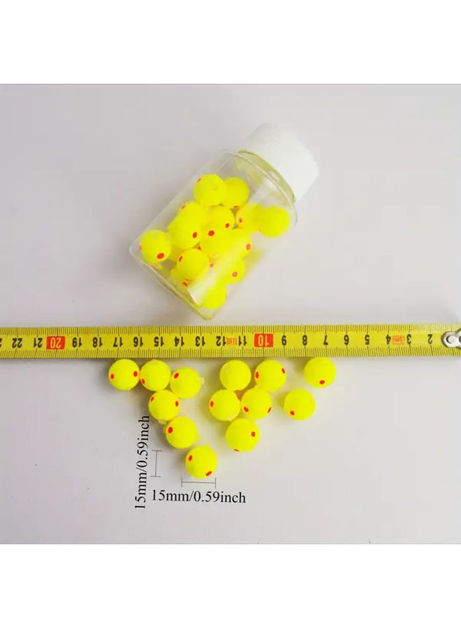 15mm Fishing Float Ball Bait With Rubber Band Beads Artificial Jade Rice Flavor Large Buoyancy Anti Bottom Fishing Float - Image 3