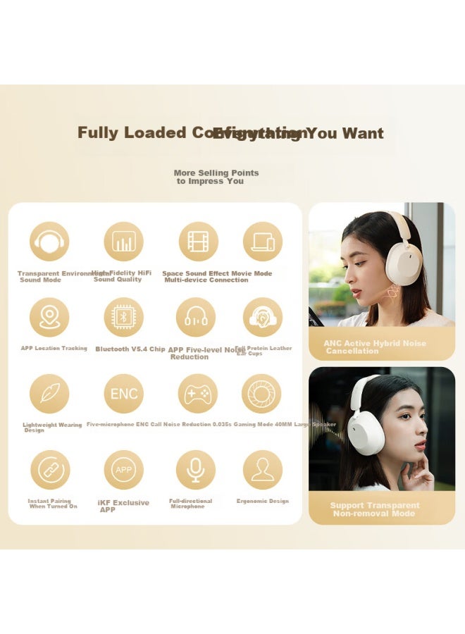 Ikf Solo Jd Exclusive Over-ear Bluetooth Headphones With Gold Certification - 52db Noise Cancellation For Mobile Phones, Computers, And Laptops - Athens Black - Image 1