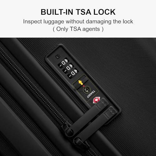 LEVEL8 Carry on Luggage Airline Approved, Small Carry on Suitcases with Wheels, Lightweight Hardside Textured Luggage for Travel, Tsa Approved, 20-Inch, Black - Image 5