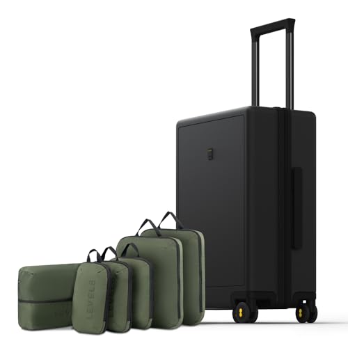 LEVEL8 Carry on Luggage Airline Approved, Small Carry on Suitcases with Wheels, Lightweight Hardside Textured Luggage for Travel, Tsa Approved, 20-Inch, Black - Image 1