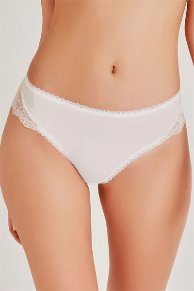 Magic Form 789 Women's Ecru Front Fabric Back Lace Normal Panties