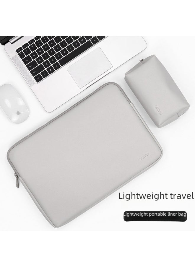 Generic - Leather Laptop Bag Inner Sleeve Compatible For huawei Matebook Lenovo Macbook Computer Bag Fashionable Business Case-Color:Double Layer Sky Blue-Dimensions:16/17 Inch - Image 1