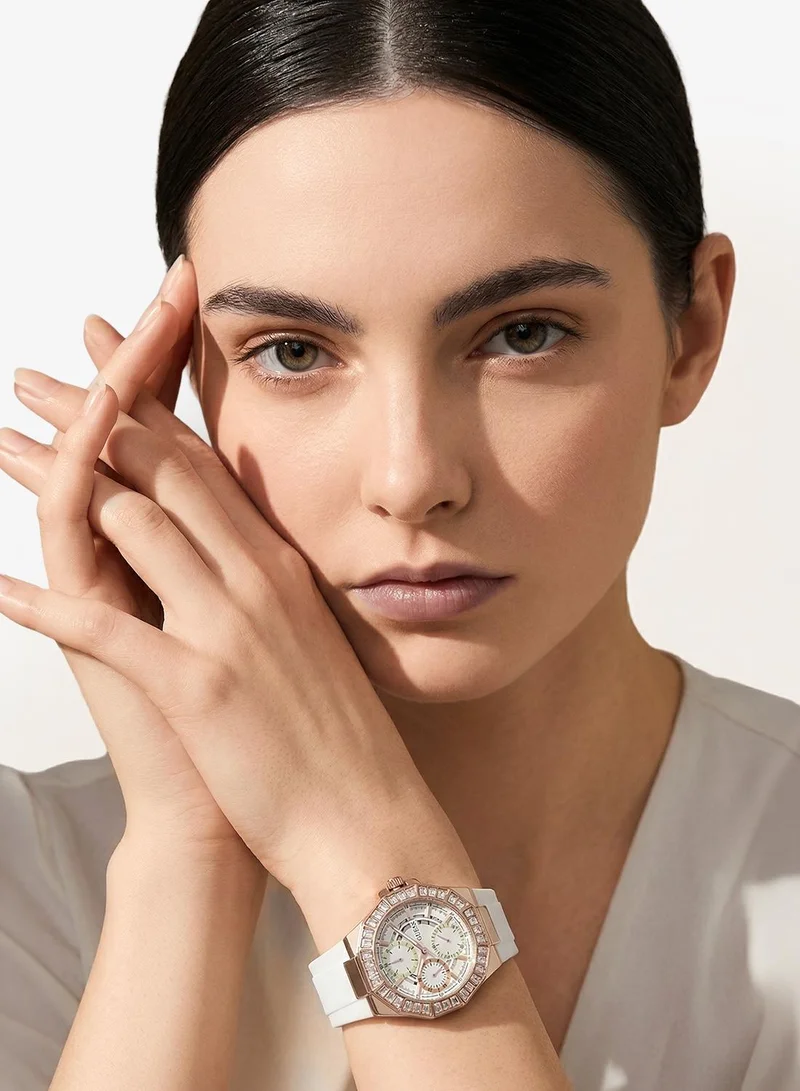 جس ساعة يد سيلين بعقارب وسوار من البولي يوريثان