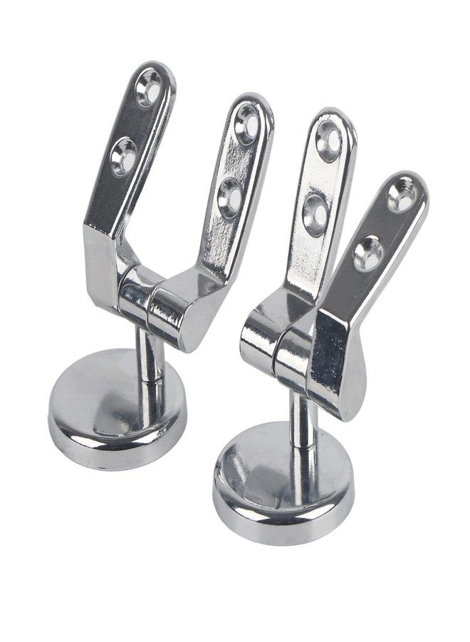Fdit Replacement Toilet Seat Hinge Chrome Hinge With Fittings Bathroom Hotel Set Zinc Alloy Hinge & Stainless Steel Screws - Image 4