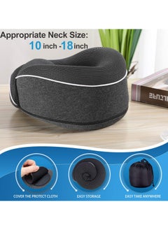 Generic Travel Neck Pillow and 3 Pairs of Sleep Earplugs, Memory Foam U Shaped Neck Support 100% Pure Memory Foam Pillow Ergonomic Design Soft Best Full Neck Surround Pillow Sleep for Airplane Car Office and Home Resting (black)  - Image 4