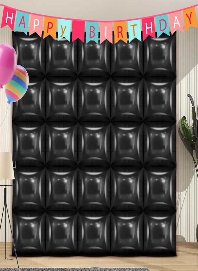 Clothsport 25 PCS 19inches Black Square Foil Balloons Wall | Double Sided Cube Balloons Tunnel Arch Kit - Ideal for Birthday, Wedding, Anniversary Background Decorations(Black) - Image 4