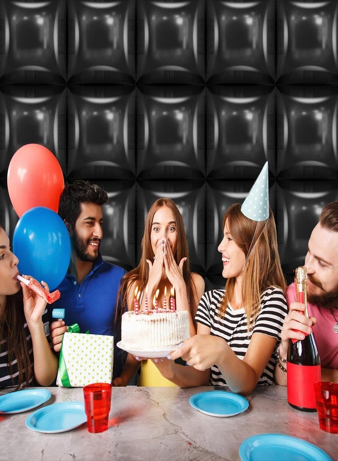 Clothsport 25 PCS 19inches Black Square Foil Balloons Wall | Double Sided Cube Balloons Tunnel Arch Kit - Ideal for Birthday, Wedding, Anniversary Background Decorations(Black) - Image 5