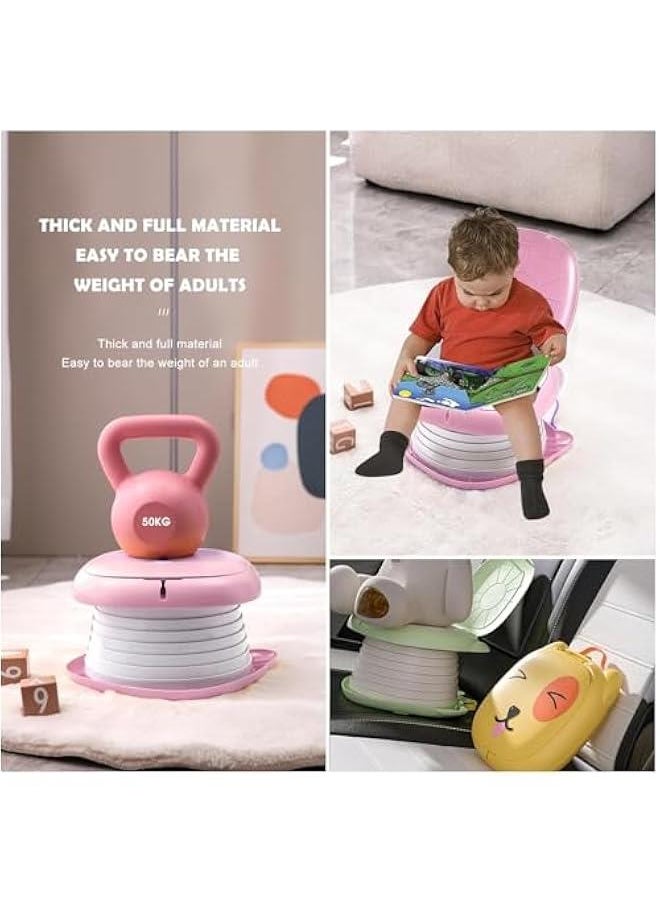 MIXDE Travel Potty Seat for Toddler,Portable Car Potty for Toddler,Foldable Training Toilet Seat Chair for Kids Boys Girls with Storage Bag &Disposable Bags Car Potty for Camping Outdoor Indoor (Pink)  - Image 4