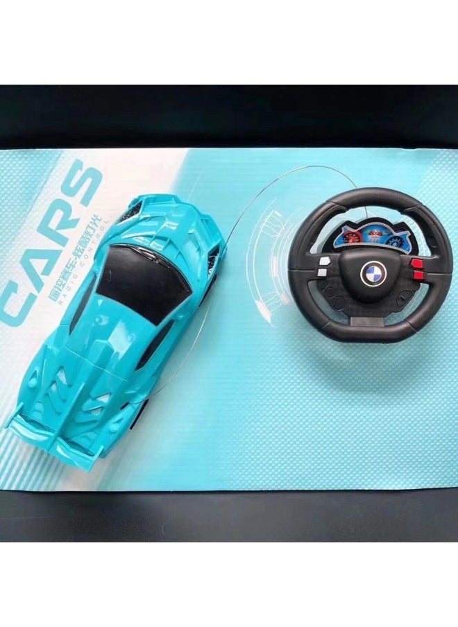 Generic Remote Control Car Toy Two-way Wireless Remote Control With Light Simulation Model Gift Box Steering Wheel Children Boy Year-Color:Two-way Remote Control Car-pink  - Image 4