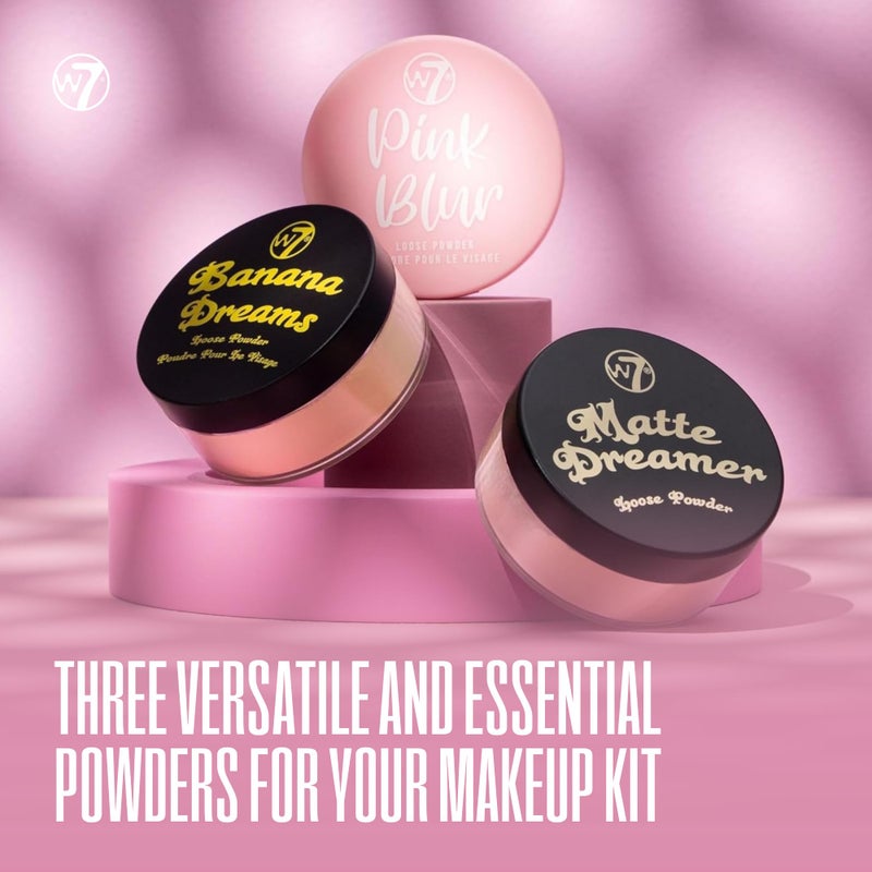 W7 Loose Face Powder Trio - 3 Piece Set - Banana, Nude & Pink Toned Powders - Ultra-Fine Setting Powder for Flawless Makeup - Image 2