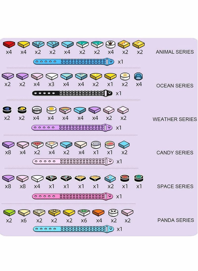 NIBEMINENT Bracelets, Kids Building Blocks Dots DIY Creative Craft Bracelet Making Kit for Kids, Friendship Construction Toys Birthday Girls Boys 6PCS - Image 5