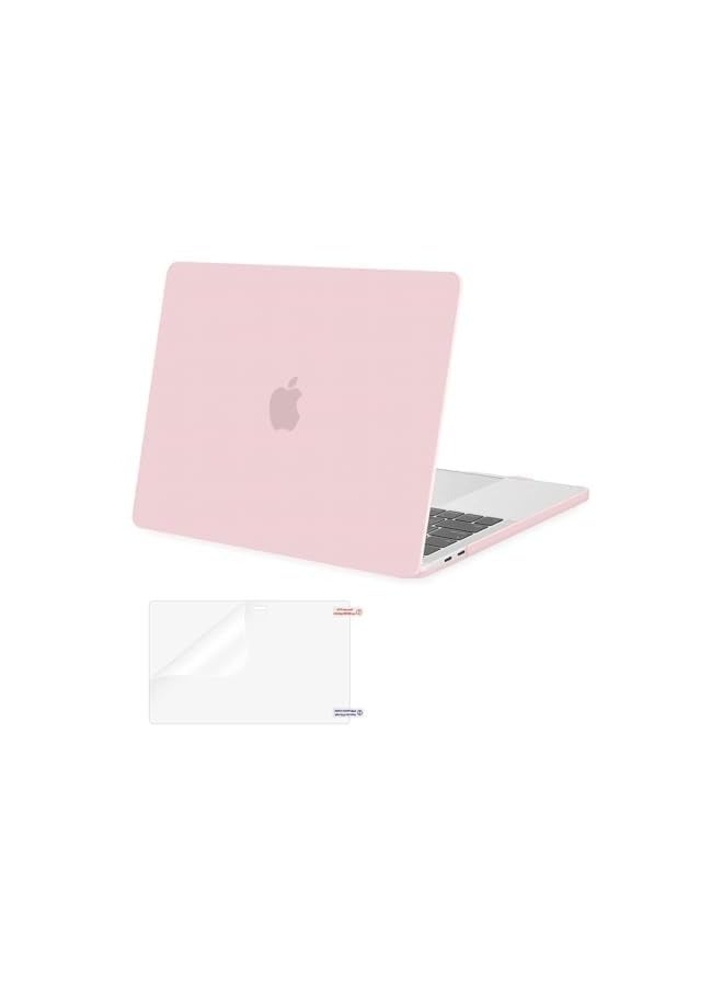 Mosiso Compatible with MacBook Pro 13 inch Case M2 2024 2023, 2022, 2021-2016 A2338 M1 A2251 A2289 A2159 A1989 A1708 A1706 with/Without Touch Bar, Plastic Hard Shell&Screen Protector, Rose Quartz - Image 1