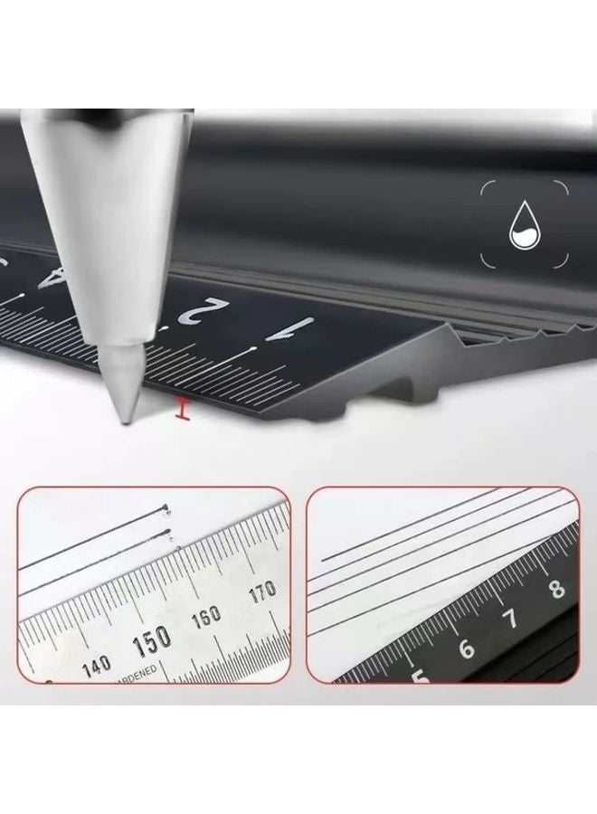 Red Metal L Shaped Ruler 17 72 Inch Precision Straight Edge Tool For Woodworking - Image 5