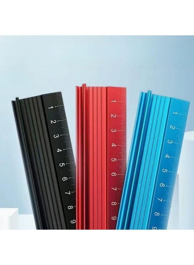 Red Metal L Shaped Ruler 17 72 Inch Precision Straight Edge Tool For Woodworking - Image 4