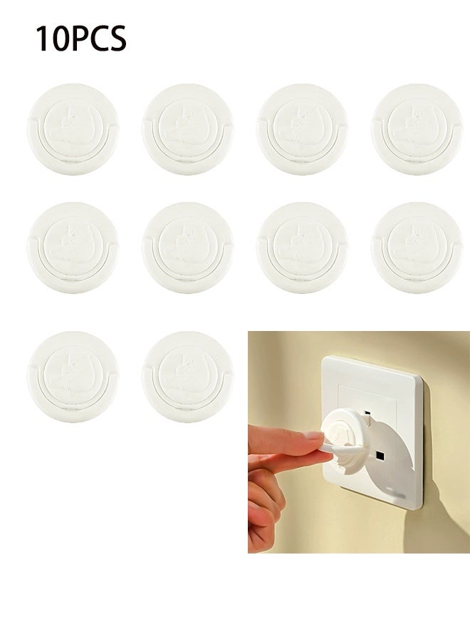 Each Pack of 10 Baby Protective Plug Covers, Cute Bear White Socket Covers, Safety Covers, Electrical Protectors for Kids and Babies at Home - Image 1