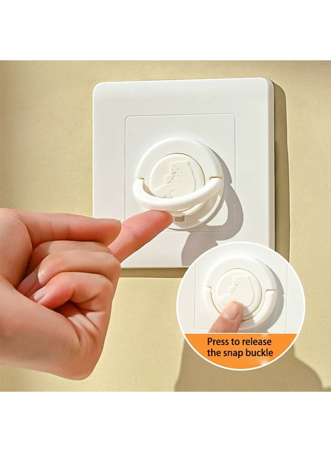 Each Pack of 10 Baby Protective Plug Covers, Cute Bear White Socket Covers, Safety Covers, Electrical Protectors for Kids and Babies at Home - Image 5