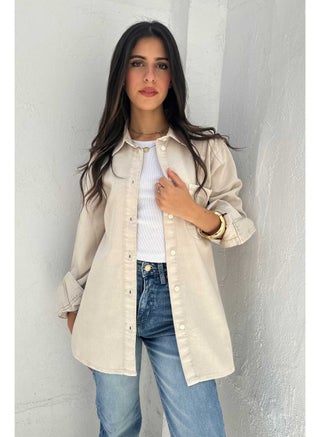Oversized - Denim Stone Beige Shirt - pzsku/Z6972326CC9FBDE3AD0FCZ/45/1752792880/4a68a4a2-d252-42a3-9893-e6aaaa0ad84e
