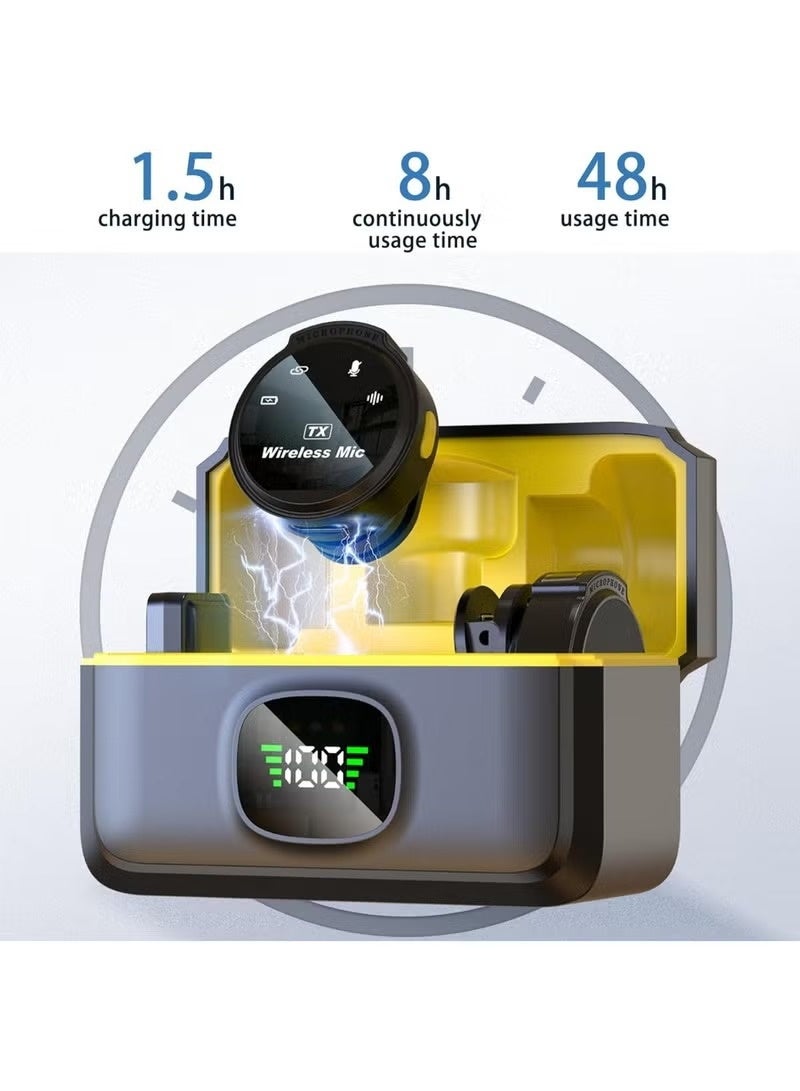 KORAX Wireless Lavalier Microphone, Microphone for iPhone/Android/Camera/PC/Laptop, USB C Wireless Lapel Mic with Adapter Included Noise Reduction, 48H Battery for Vlog, Video Recording, Live Streaming - Image 2