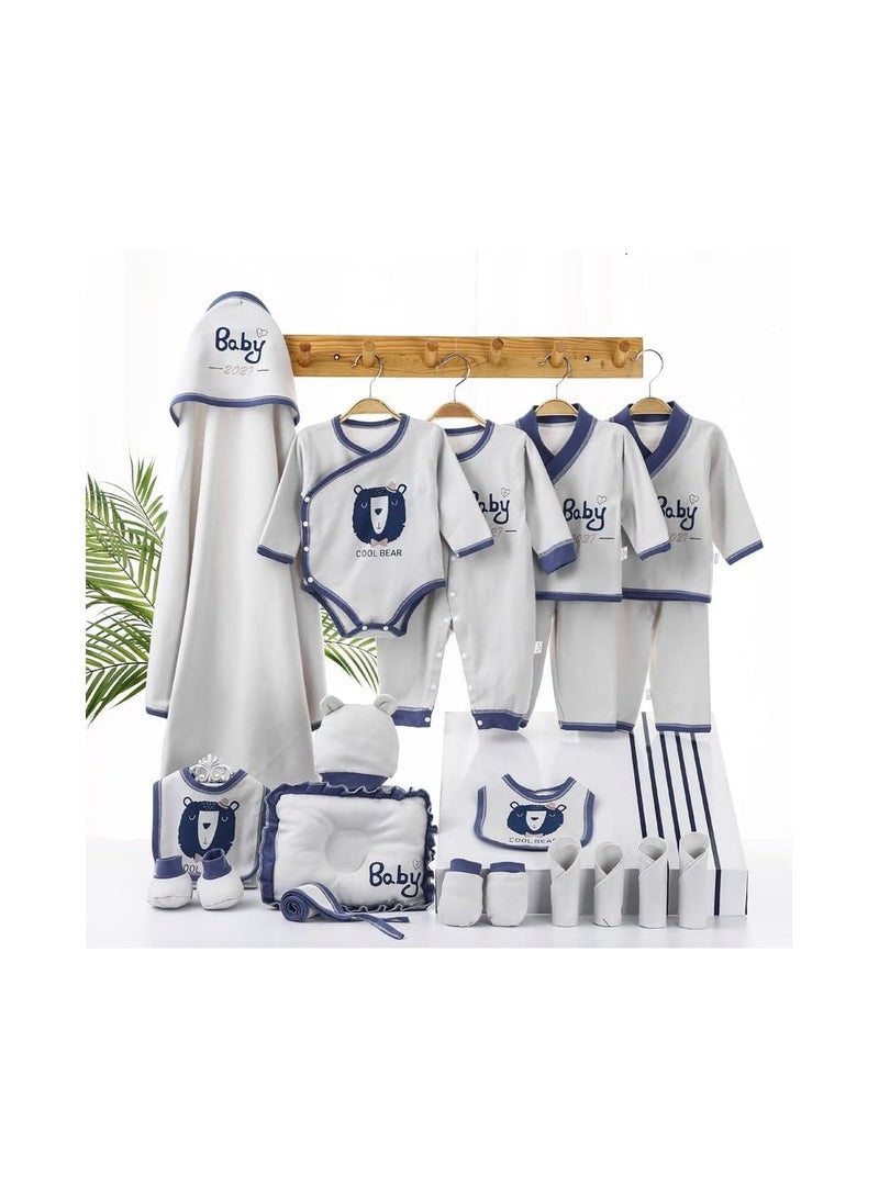 Newborn Layette Gift Set for Baby Boys or Girls 20 Piece Newborn Boy Clothes & Accessories Set Premium Cotton Baby Clothes Fits Newborn Baby Suit Set Cuddle Strap Bib Gloves Saliva Towel Pillow - Image 1
