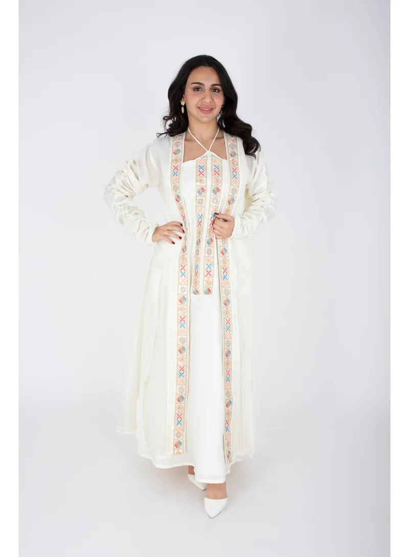 IKKXA Elegant 2 piece outfit with colorful embroidery