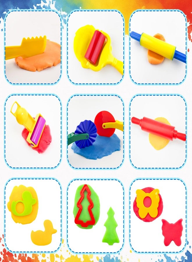 iShyan Dough Tools Play for Kids,70Pcs Basic Dough Play Toys Includes Roller, Rolling Pins,Letter Number Shape Cutters,Storage Bag - Image 4