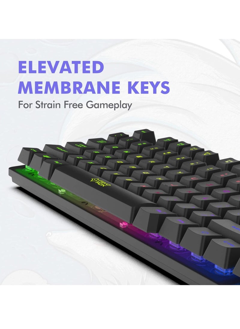 Amkette - Amkette EvoFox Fireblade Gaming Wired Keyboard with LED Backlit 19 Anti Ghosting Keys and Windows Lock Key TKL Black - Image 1