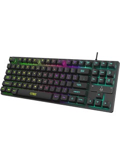 Amkette EvoFox Fireblade Gaming Wired Keyboard with LED Backlit 19 Anti Ghosting Keys and Windows Lock Key TKL Black