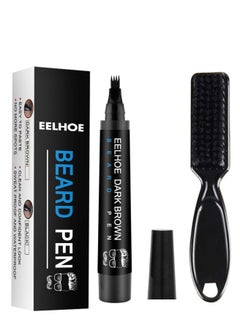 Beard Pencil Filler For Men, Natural Beard Pen, Waterproof & Long Lasting Natural Makeup Beard Pen For Moustache & Eyebrows(BLACK)