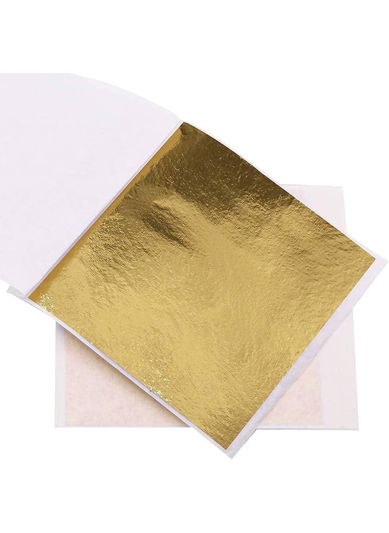 ASK VARK WALA ASK Gold Leaf Sheets Gold Leaf Foil Warq_100 Sheets 315 by 335 Gilding Foil Gold Foil Paper for Paintings Arts Crafts Nail DecoFurniture 