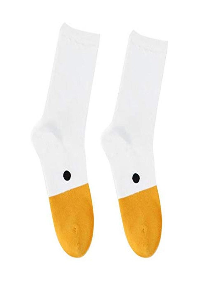 Bestmaple 1 Pair Funny Goose Head Socks Universal Sport Cotton Socks Creative Animal Casual Socks for Women Men, White, one size - Image 4