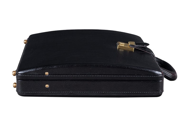 BRAND LEATHER Genuine Leather Numbering Lock Stylish Briefcase for Office|Business|Meeting|Outdoor (Black) - Image 2
