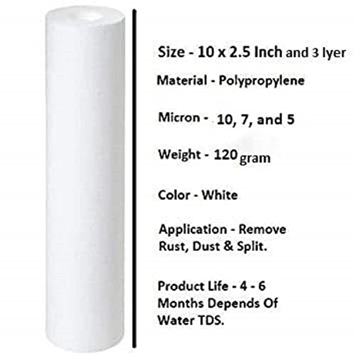 Remino 10 Inch 5 Micron Heavy Spun Pre Filter (PP) Cartridge 110 gm Premium Compatible for Water Purifier Filter Housing (Pack of 4 PP) - Image 5