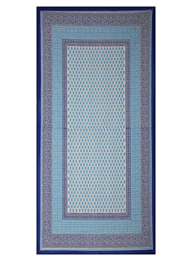 Texstylers Blue Abstract 60x90 Inches Jaipuri Print Cotton 6 Seater Dining Rectangular Table Cloth Cover (Blue) - Image 3