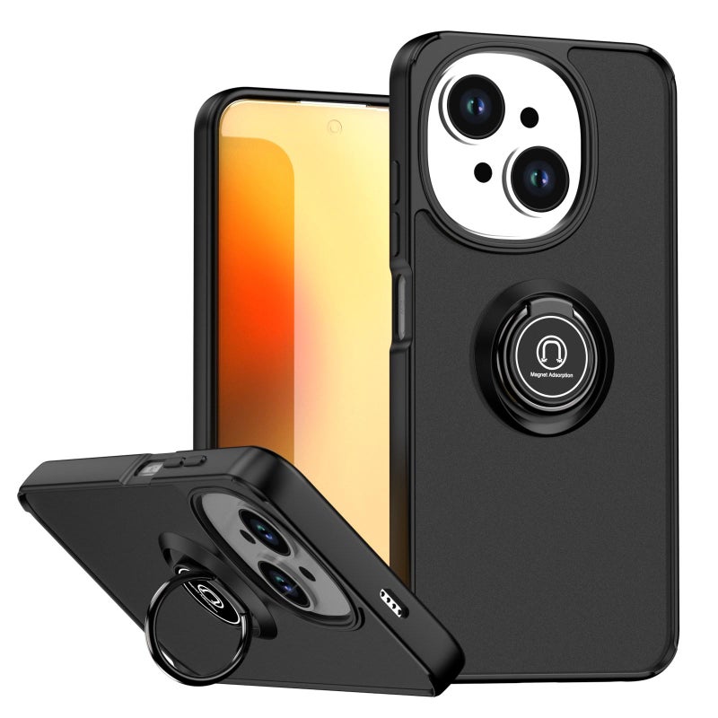 erorex For Tecno Spark Go 1 / Go 2025 Q Shadow 1 Series TPU + PC Phone Case with Ring(Black+Black) - Image 1