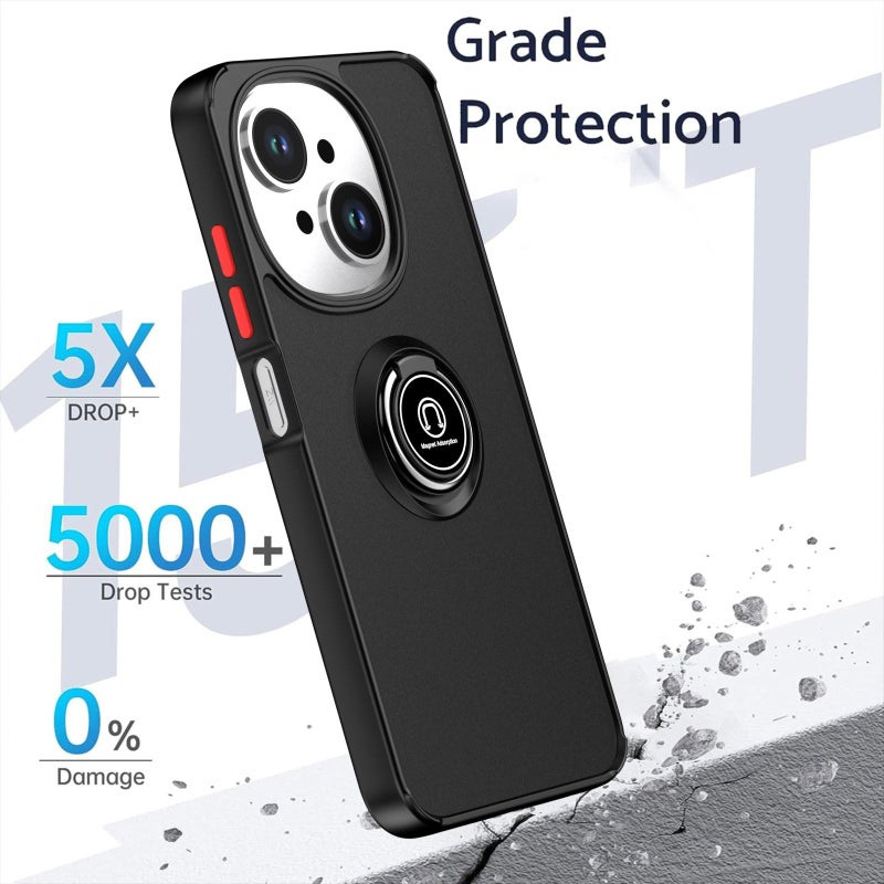 erorex For Tecno Spark Go 1 / Go 2025 Q Shadow 1 Series TPU + PC Phone Case with Ring(Black+Black) - Image 2
