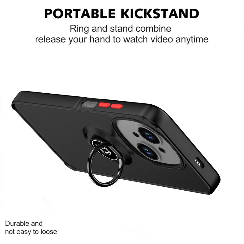 erorex For Tecno Spark Go 1 / Go 2025 Q Shadow 1 Series TPU + PC Phone Case with Ring(Black+Black) - Image 3