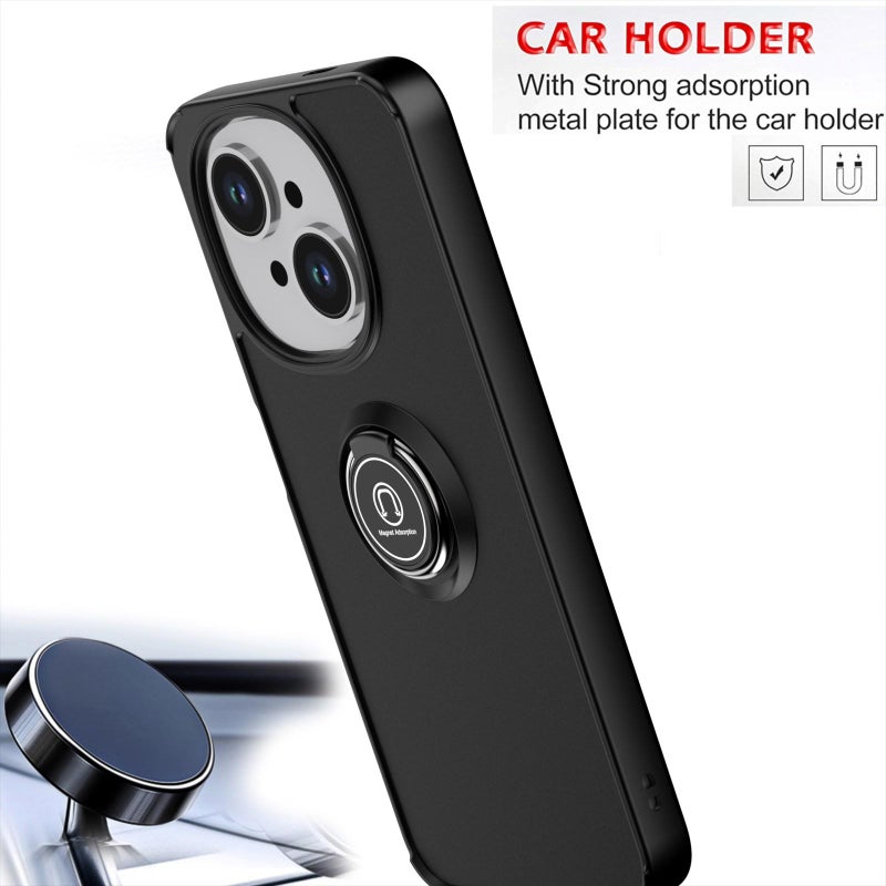 erorex For Tecno Spark Go 1 / Go 2025 Q Shadow 1 Series TPU + PC Phone Case with Ring(Black+Black) - Image 5