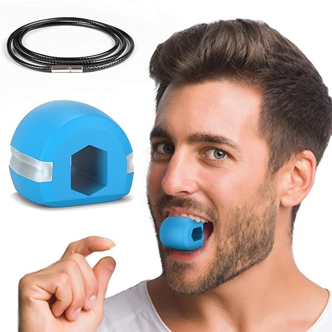 B-BUCKET ETSAP Jawline Exerciser Jaw, Face, and Neck Exerciser - Define Your Jawline, Slim and Tone Your Face, Look Younger and Healthier - Helps Reduce Stress and Craving- Free Jawline Rop Hanger For neck (PACK OF 2) - Image 1