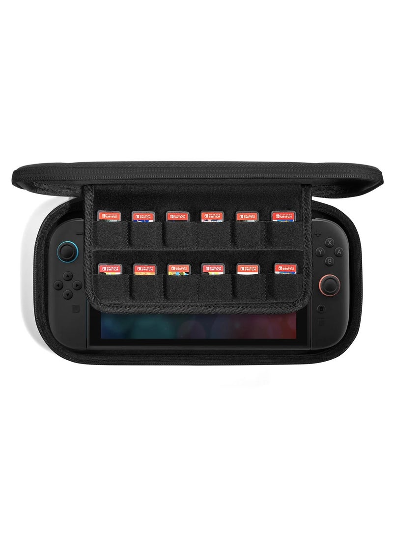 Tomtoc FancyCase-G05 Slim Protective Case for Nintendo Switch 2 – Travel Carrying Case with EVA Hard Shell, Organized Storage, Soft Lining, Game Card 12 Slots  - Image 4
