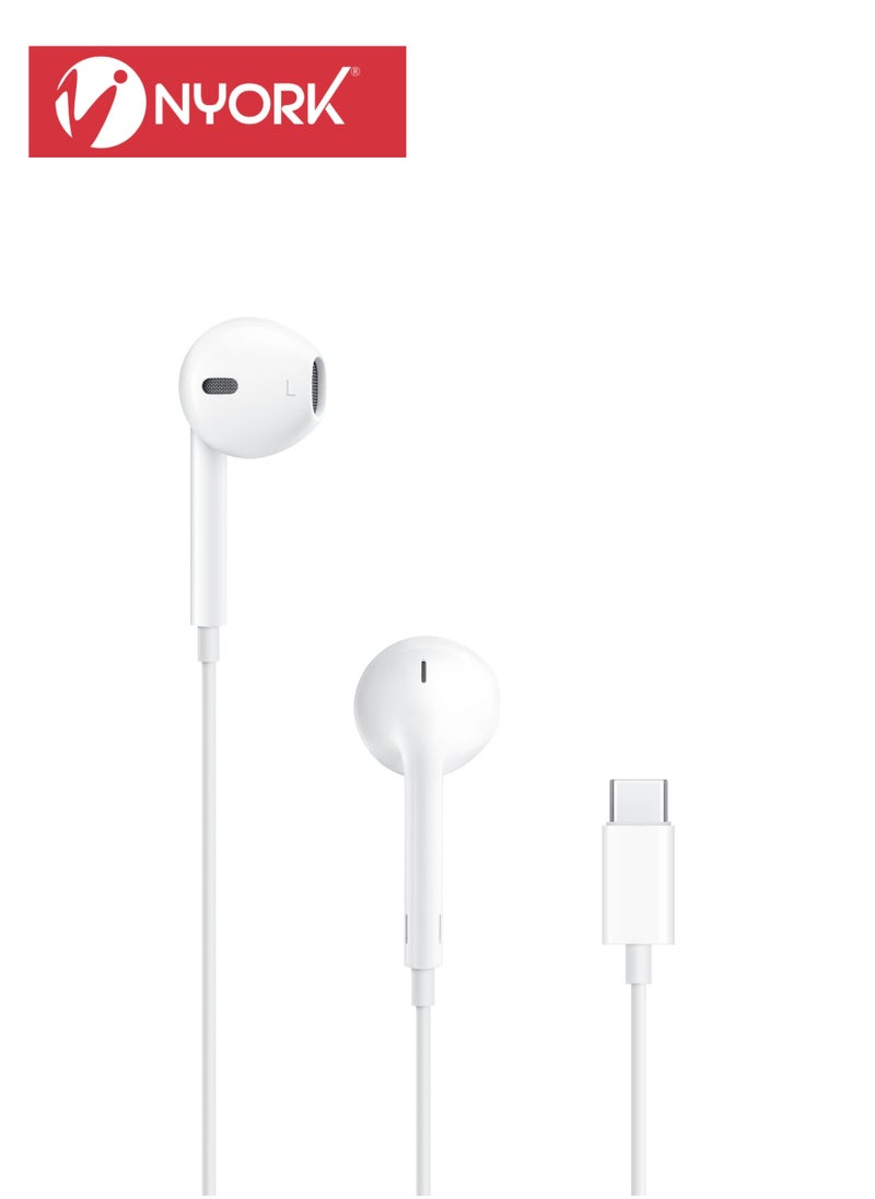 NYORK USB Type-C Wired Earbuds Compatible for iPhone 15/16 Pro Max, iPad,S23, S22, S21, S20, Note 10/20, A53, A54 & Android Devices – Gaming-Optimized with Premium  - Image 1